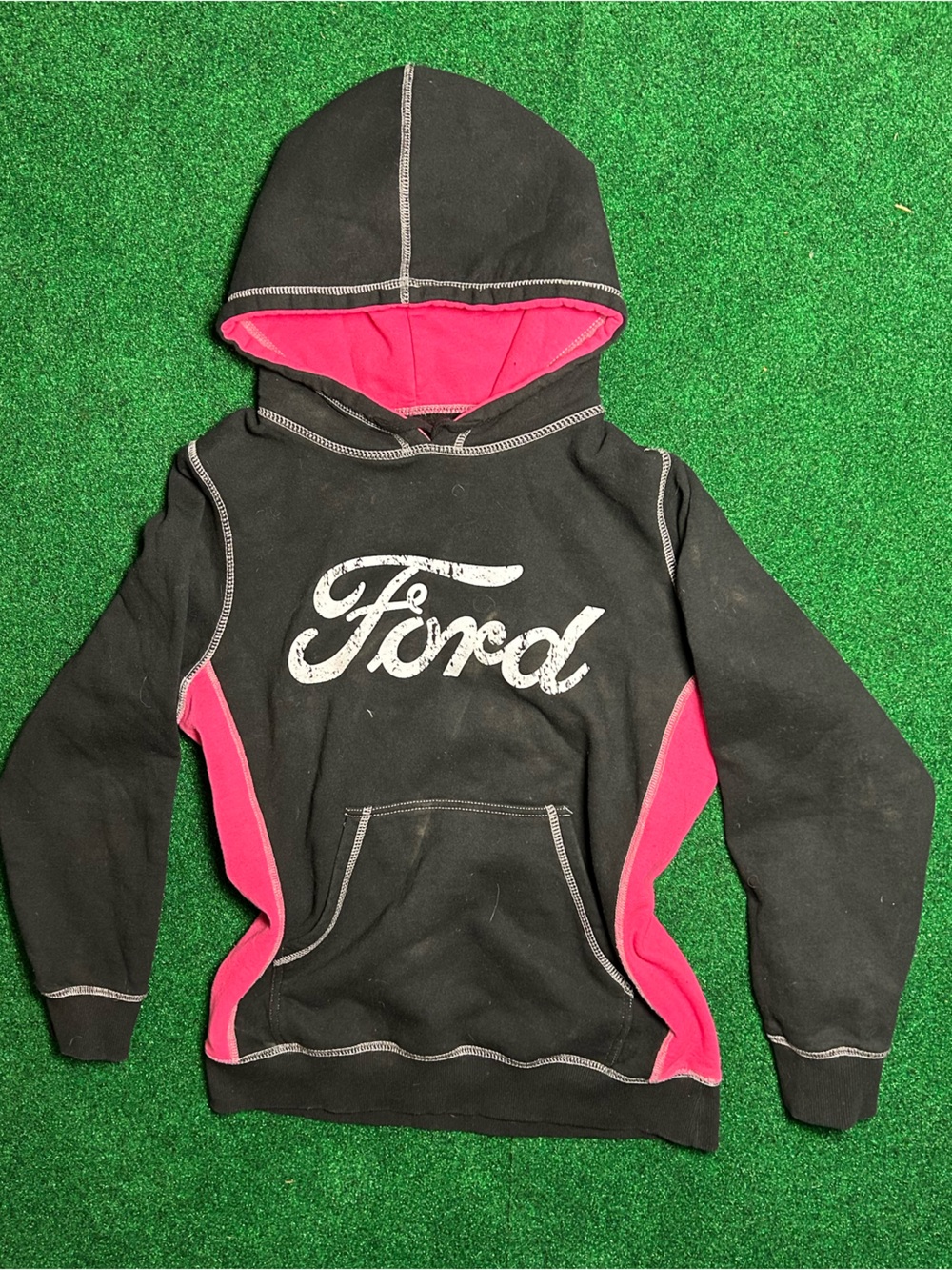 Ford Black Hoodie with Pink Accents